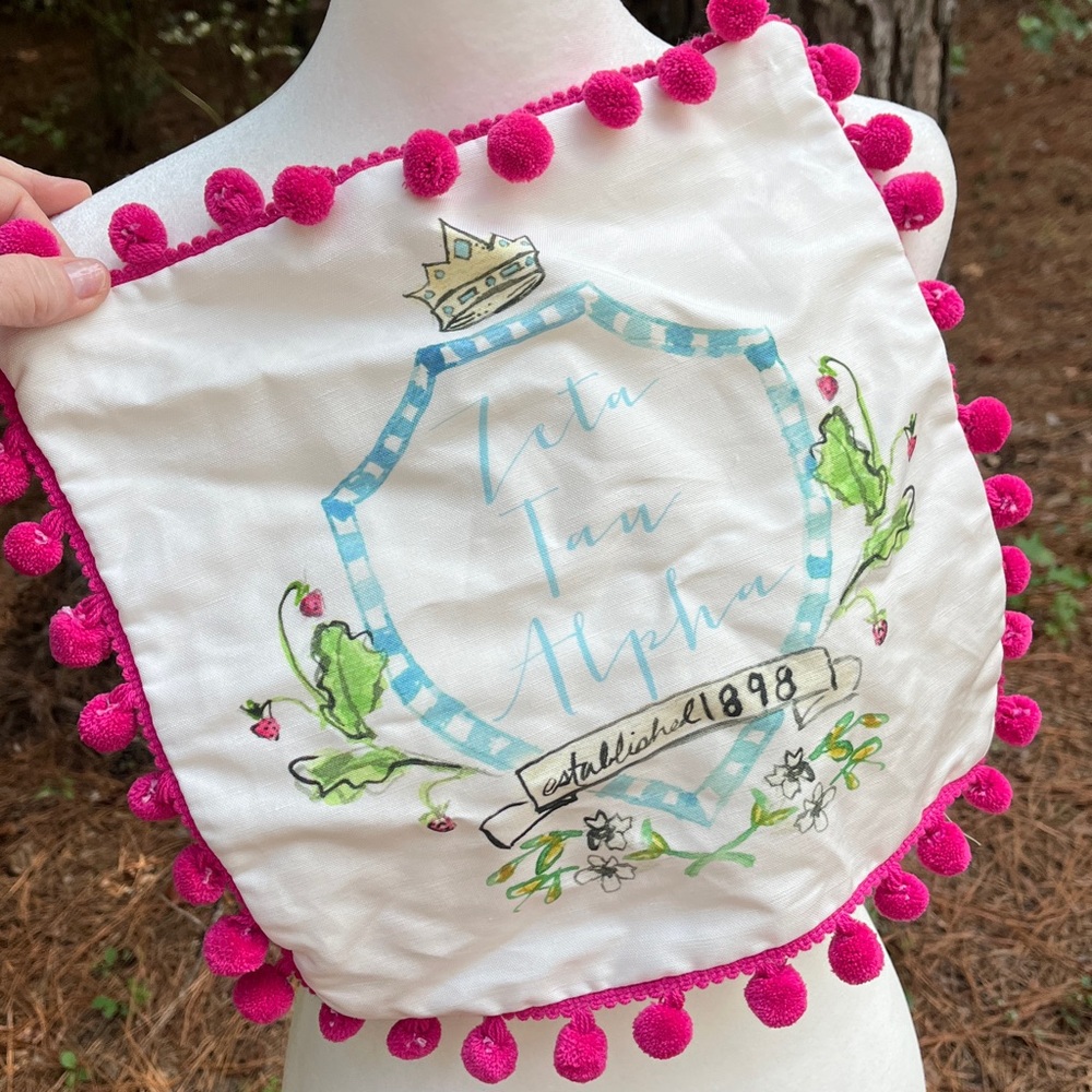 Zeta crest zippered pillow cover never used
